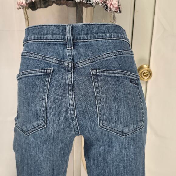 AYR The Pop Straight Leg Raw Hem High Rise Denim Blue Jeans Size 27L - Picture 7 of 15